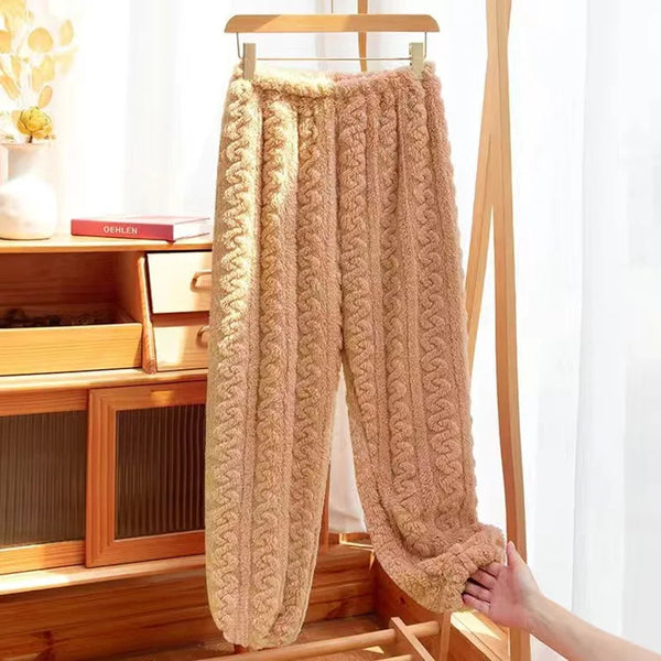 Conjuntos de 2 piezas de otoño para mujer, conjunto de lana acanalada de terciopelo grueso, jersey y pantalones, conjuntos de pijama informales para mujer 2024